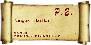 Panyek Etelka névjegykártya